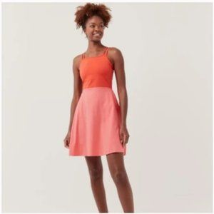 Pact Organic Women's Rosy/Cherry Fit & Flare Strappy Dress - Size Small